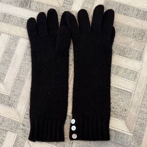 J. Crew Black Wool-Cashmere Blend Gloves